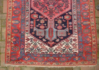 Kurdish 4 ft 4 x 6 ft 10 inches. Wool foundation.  Condition is excellent but not mint-- even pile. There is a nearly identical piece shown in Eagleton's Kurdish Rugs" plate  ...