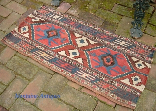 kelim 1 ft 8 x 3 ft 4 inches. Early Persian panel in decent condition with nice natural colors. $15 ups to Lower 48         