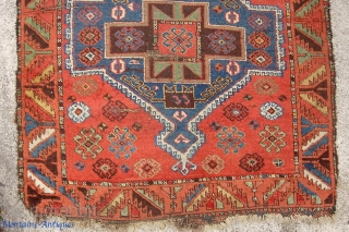 Circa 1850 Yuruk,  3 ft 4 in x 7 ft 2 inches.  A genuinely ancient thing with gorgeous colors.  As found condition and the photos tell the story. $20  ...