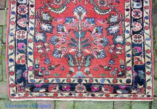 sarouk -- 2 ft 8 in by 5 ft. Exceptional thick one that somehow escaped the bleach and paint. Lovely natural red with interesting abrashes. Near mint condition. $25 for UPS to  ...