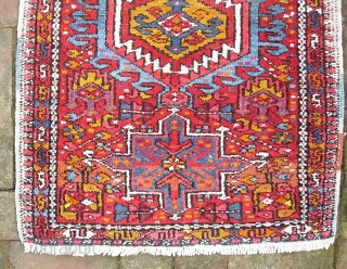 Karaja Pushti-- 2 ft x 2 ft 10 in. Just a cute little old piece with vibrant colors. A bit of wear. $15 UPS to lower 48.      