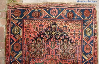  Bidjar 4 ft 6 inches by 6 ft 10 inches. Old one on wool foundation. Unusual design and great border.  Beautiful estate rug in really super condition
    