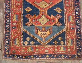 Kurdish  3 ft 4 inches by 7 ft 9 inches.  Beautiful old rug; very nice weave w/ fine brown weft;  condition is spectacular.  $25 US shipping.   