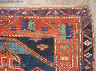 Kurdish  3 ft 4 inches by 7 ft 9 inches.  Beautiful old rug; very nice weave w/ fine brown weft;  condition is spectacular.  $25 US shipping.   