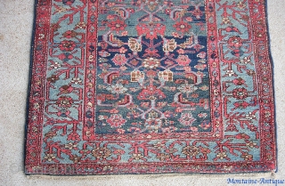 Kurd Hamadan runner 2 ft 10 by 9 ft 2 inches. Lots of soft blues and a hundred interesting abrashes. A little bit of pile wear here and there but no foundation  ...