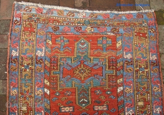 NW/Heriz/Bakshaish. 3 ft 4 inches x 6 ft. A genuinely old and beautiful fragment on wool foundation. $20 us shipping.             