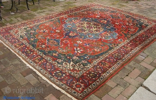 Medallion Bahktiari. 7 ft 4 inches x 9 ft. 9 inches. Decorator piece w/ knockout colors. Real nice weave and the design is very crisp; pile is thick and shimmery.  Prettier  ...