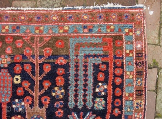 Tribal Village. 4 ft 5 inches x 6 ft. Cool turn  of the century with classic old Bakshaish design. Pretty rare thing! Real good condition w/ full pile. Innocuous rip repair  ...