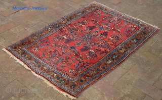 Hamadan-- 2 ft 8 inches x 4 ft. Good old honest Art Deco period Persian rug, as-found but excellent thick condition. Needs a wash to really sparkle.  Thats about it. $15  ...