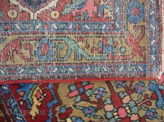 Heriz-- 2 ft 8 inches x 4 ft 8 inches. Rare small size and unusual design and very nice colors. Weave is good and fairly compact. Condition is pretty good tho not  ...