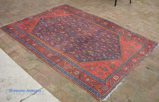 Persian Rug on Wool-- 4 ft 7  inches x 6 ft 5 inches. You might call it Malayer-- but being on wool foundation its probably safer to just call it Kurd.  ...