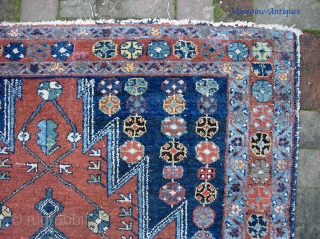 Mazlaghan. 4 ft 6 inches by 12 ft 6 inches. Ever see a Mazlaghan in a gallery size?  Handsome rug and a great size. Fairly thick pile all the way through.  ...