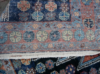 Mazlaghan. 4 ft 6 inches by 12 ft 6 inches. Ever see a Mazlaghan in a gallery size?  Handsome rug and a great size. Fairly thick pile all the way through.  ...