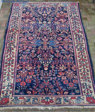 Bahktiari...emulating a Lilihan. 5 ft 8 inches by 9 ft 9 inches. Handsome deco rug and a great size. Some very pretty colors in this. Condition is excellent with thick pile all  ...