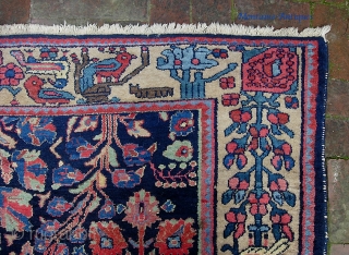 Bahktiari...emulating a Lilihan. 5 ft 8 inches by 9 ft 9 inches. Handsome deco rug and a great size. Some very pretty colors in this. Condition is excellent with thick pile all  ...