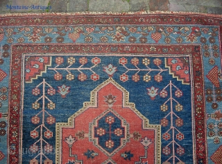 Old Persian. 4 ft 5 inches by 7 ft 2 inches. I think this one might be from that circa 1890 period. Warp is cotton but weft is wool. Low but even  ...