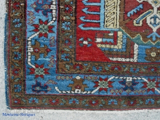 Heriz.  3 ft 0 inches by 4 ft 3 inches. Rare small size. Good condition. Juicy colors. $20 to ship in the USA.         