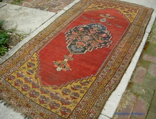 Bidjar area rug with a camel caravan. 3 ft 6 x 7 ft 0 inches. Pretty cool rug. Got some wear here and there. Some work was done to stabilize the side  ...