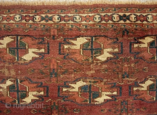 Antique Turcoman 2 ft 3 by 3 ft 2. I have no idea tribal affiliation. Hopefully there are sufficient photos to let you figure it out. It is very finely woven. Has  ...