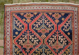 Hamadan. 3 ft 8 in x 6 ft 6 inches. West Persian village rug. Very cool; very interesting design. Genuinely old and a little bit thin-- but very decorative. $20 shipping to  ...