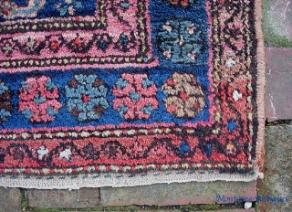 Good sturdy Kurd / Hamadan with nice camel medallion and great colors. 4 ft 4 inches by 6 ft 5 inches. Just the smallest bit of moth damage on one corner-- pretty  ...