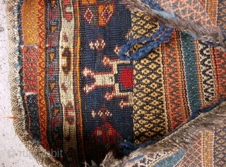 Qashqai or maybe Luri  bag with beautiful embroidered back. 21 inches by 21 inches.  Fine strong colors.
              
