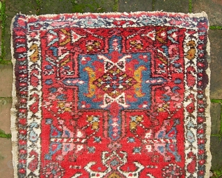 Karaja mini-runner. 1 ft 10 x 5 ft 10 inches. Colorful and decorative little rug. Principal attraction is unusual size. I'm thinking-- a nice thing to have on hand for a retail  ...