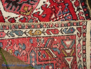 Karaja mini-runner. 1 ft 10 x 5 ft 10 inches. Colorful and decorative little rug. Principal attraction is unusual size. I'm thinking-- a nice thing to have on hand for a retail  ...