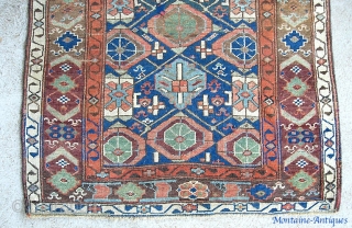 Sauj Bulaq - Kurd, 3 ft 6 inches by 7 ft 3 inches. Rug has been mitered/reduced-- but what a great look. This is a true old Sauk Bulaq (Mahabad/Kurd). Fine old  ...