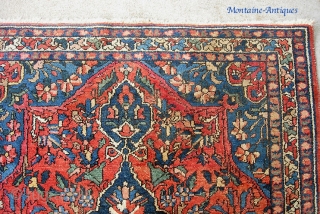 Bahktiari-- 4 ft 6 inches by 6 ft. 8 inches. Village rug with medallion. Nice and  thick with full pile.            