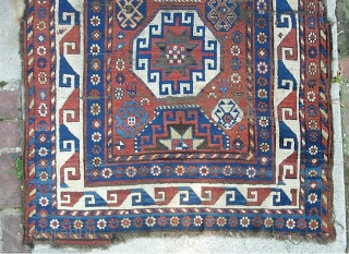 Ancient Kazak. 3 ft 9 x 6 ft 4 in. Another truly archaic looking thing... possibly toward mid 19th cent? earlier?? Above my pay grade. Its rough but it is a doable  ...