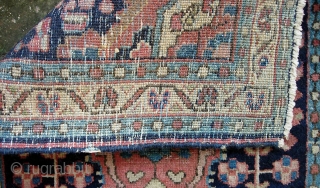 Sarouk Poushti, 20 x 30 ins., early 20th cent. Rarer blue ground with Feraghan design. Stout, heavy weave. Even pile throughout with a bit missing on ends.   $15 to ship  ...