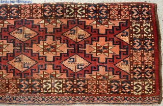Turkoman. 15 x 55 inches. Unique long rug with very fine knotting and lush pile. Very good condition tho i think maybe the sides were re-overcast. $15 shipping in us.   