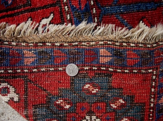  Luri? Bahktiari?  wool foundation; Large-- 5’6” X 10’3”.  Double medallion and lots of interesting tribal iconography. All natural dyes. Soft and supple. Good, Even pile with a few low  ...