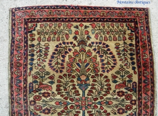 Sarouk pushti. 22 x 30 inches. Fine weave. Rare to find an American Sarouk pushti w/ ivory field. very decorative. i dont know where you can find these little Sarouks cheap. Seems  ...