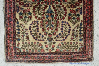 Sarouk pushti. 22 x 30 inches. Fine weave. Rare to find an American Sarouk pushti w/ ivory field. very decorative. i dont know where you can find these little Sarouks cheap. Seems  ...