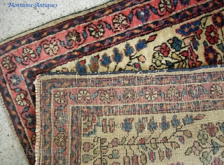 Sarouk pushti. 22 x 30 inches. Fine weave. Rare to find an American Sarouk pushti w/ ivory field. very decorative. i dont know where you can find these little Sarouks cheap. Seems  ...