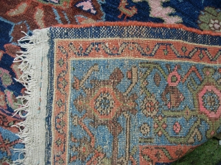 West Persian Tribal rug 4 ft 2 inches x 6 ft 0 inches. Can anyone identify this strange smiling animal? Looks like maybe a cat with a bird sitting on his shoulder??  ...