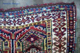 Old Kurd(?) 4 ft 2 x 6 ft 2 inches. Turkish? Persian? Caucasian? As usual, I am clueless. Whatever its origin, it has incredible colors. It is also very old-- possibly 19th  ...