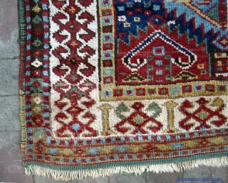 Old Kurd(?) 4 ft 2 x 6 ft 2 inches. Turkish? Persian? Caucasian? As usual, I am clueless. Whatever its origin, it has incredible colors. It is also very old-- possibly 19th  ...