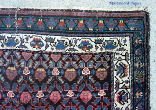 Malayer Runner 3 ft 4 x 12 ft 1 inches. Beautiful and lively. Very crisp old rug with fine weave. Fantastic shimmery colors. Even pile w/no exposed foundation except for the crease  ...