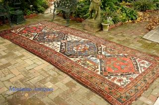 Bahktiari-- 5 ft 4 in x 12 ft 2 in.  Brown wool foundation= this is a very old one.  Hard to find large foyer size. This piece is floor art.  ...