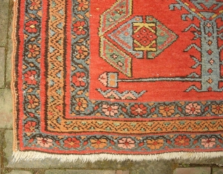 Northwest-- 3 ft 7 in x 6 ft. 7 in. Great rug. Pretty good condition for its age. Note that it is 3 inches wider at the far end. The $20 for  ...