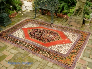 Armenian Karabakh. 4 ft 10 in x 6 ft. 11 inches. Armenian letters (which I cant decipher). Unique and interesting piece. A similar example on Ebay (item number 140949937722) is said to  ...