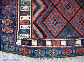 Large antique Kurd bag face 2 ft 7 by 3 ft 7 inches, 19th century. As found condition with no repair.            