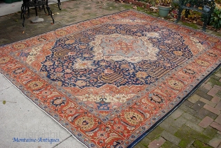 Tabriz--  10  x  13 foot. Made close to the Heriz area and every now and then you run up on one with these great old Heriz/Serapi colors. I think  ...