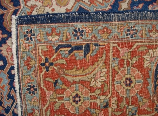 Tabriz--  10  x  13 foot. Made close to the Heriz area and every now and then you run up on one with these great old Heriz/Serapi colors. I think  ...