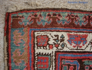 Serab 3 ft 3 by 8 ft 4 inches. Love these old earthtone things-- especially with wool foundation as this one has. Pretty good condition tho some foundation dots at one end.  ...