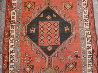 Kurdish (?) Runner. 3 ft 3 inches by 10 foot 9 inches. Possibly 19th century thing. Beautiful decorative piece with fantastic soft natural colors.         