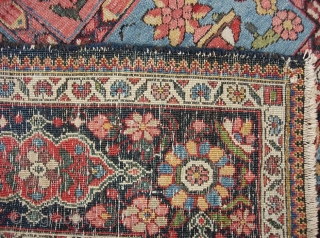 Chahar Mahal  Bahktiari. 4 ft 6 x 6 ft 10 inches. Double weft weave with depressed warp. A multitude of beautiful soft colors. Low, even pile w/ a smattering of foundation  ...